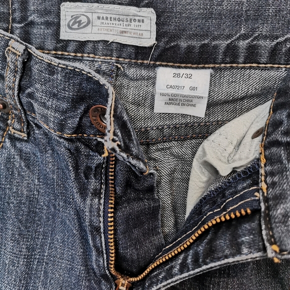 WAREHOUSE ONE | Straight Leg Jeans, Denim Blue - Picture 4 of 7